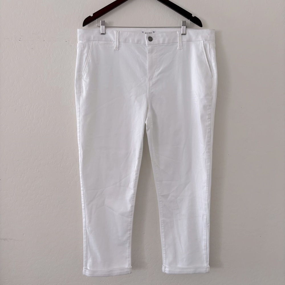Paige Rianne‎ High Waisted Cuffed Jeans in White Size 34